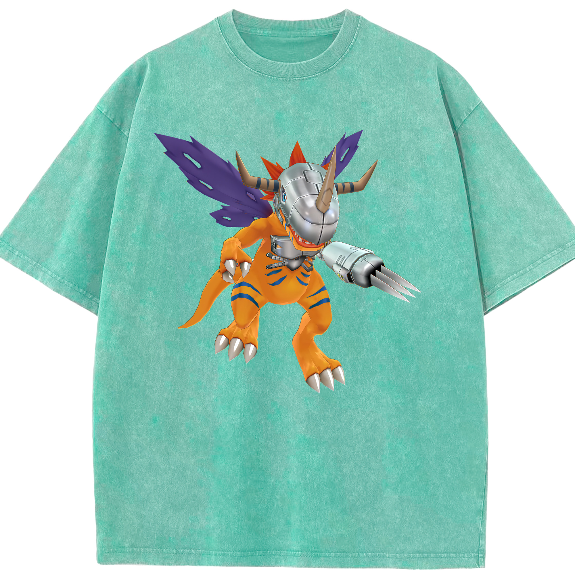 （画像用） Digimon デジタルモンスター/デジモン 綿100% ヴィンテージ風 半袖Tシャツ（フロントプリント）